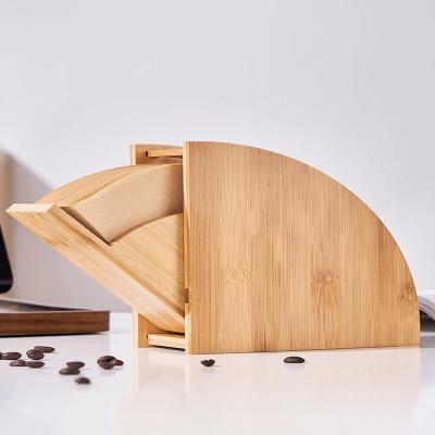 حامل فلتر القهوة من الخيزران